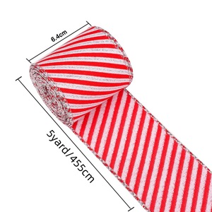Aksesori pita busur Natal beludru merah dengan pita dekorasi tepi emas - Product Image 2