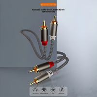 Câble audio double RCA en cuivre, deux entrées deux sorties, pour DVD, TV, mixeur, amplificateur, haut-parleurs
