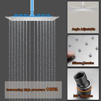 Ensemble de douche mural pour salle de bain avec pommeau pluie, finition nickel brossé, design moderne pour usage hôtelier