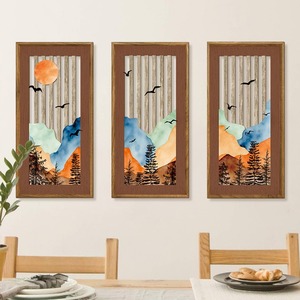 Natural Landscape Mountain <b>Wall</b> Art Wooden <b>Frame</b> Bohemian Home Decor Hanging Plaque - Product Image 4