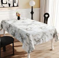 Nappe de table florale de luxe en PU, tailles personnalisables, motifs imprimés, imperméable, anti-taches, torchon de protection minimaliste pour la maison