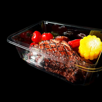 Contenants d'emballage alimentaire jetables en PET, barquettes en plastique transparent pour fruits, légumes, pâtisseries, gâteaux, sushis