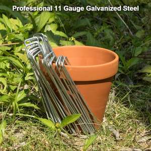 Confezione da 50 picchetti per tende da giardino da 12 pollici graffette per paesaggi zincate perni di terra in acciaio calibro 11 - Product Image 4