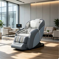 Fauteuil de massage inclinable ergonomique pour le bureau à domicile, avec repose-pieds, siège chauffant, massage vibratoire du dos et massage shiatsu.