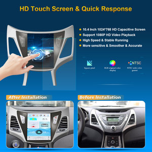 Système d'infodivertissement pour <span class=keywords><strong>voiture</strong></span> avec écran tactile IPS de 10,4 pouces, autoradio Android et affichage tête haute pour Hyundai Elantra MD 2011- - Product Image 2