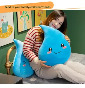 Creativo lindo azul gota de agua juguetes de peluche Super suave niños dormir calmante gota de agua muñecas de tela - Product Image 3