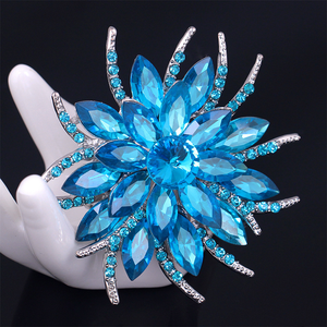 Atacado New Grande Flor De Cristal Broche das Mulheres Rhinestone Girassol Peito Flor Jóias Colar Flor Broche - Product Image 4