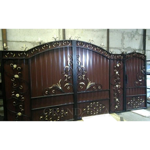 <span class=keywords><strong>Double</strong></span> balançoire de portes en fer métal forgé, barrière d'entrée de jardin de Villa, de jardin et de cour - Product Image 6