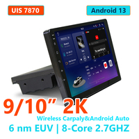 Autoradio LODARK N6 9/10 pouces avec cadre simple DIN, navigation GPS, Android 13, UIS7870SC, processeur octa-core 6 nm, QLED, 4G LTE