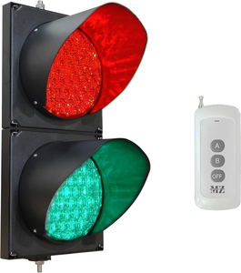 Feux de signalisation routière LED à télécommande sans fil, feux de signalisation routière à 2 aspects rouge-vert avec télécommande RF - Product Image 1