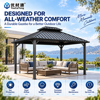 Système de pergola bioclimatique en aluminium à lames orientables, écologique et prêt à l'emploi, pour les projets de villas, patios, jardins et espaces extérieurs.