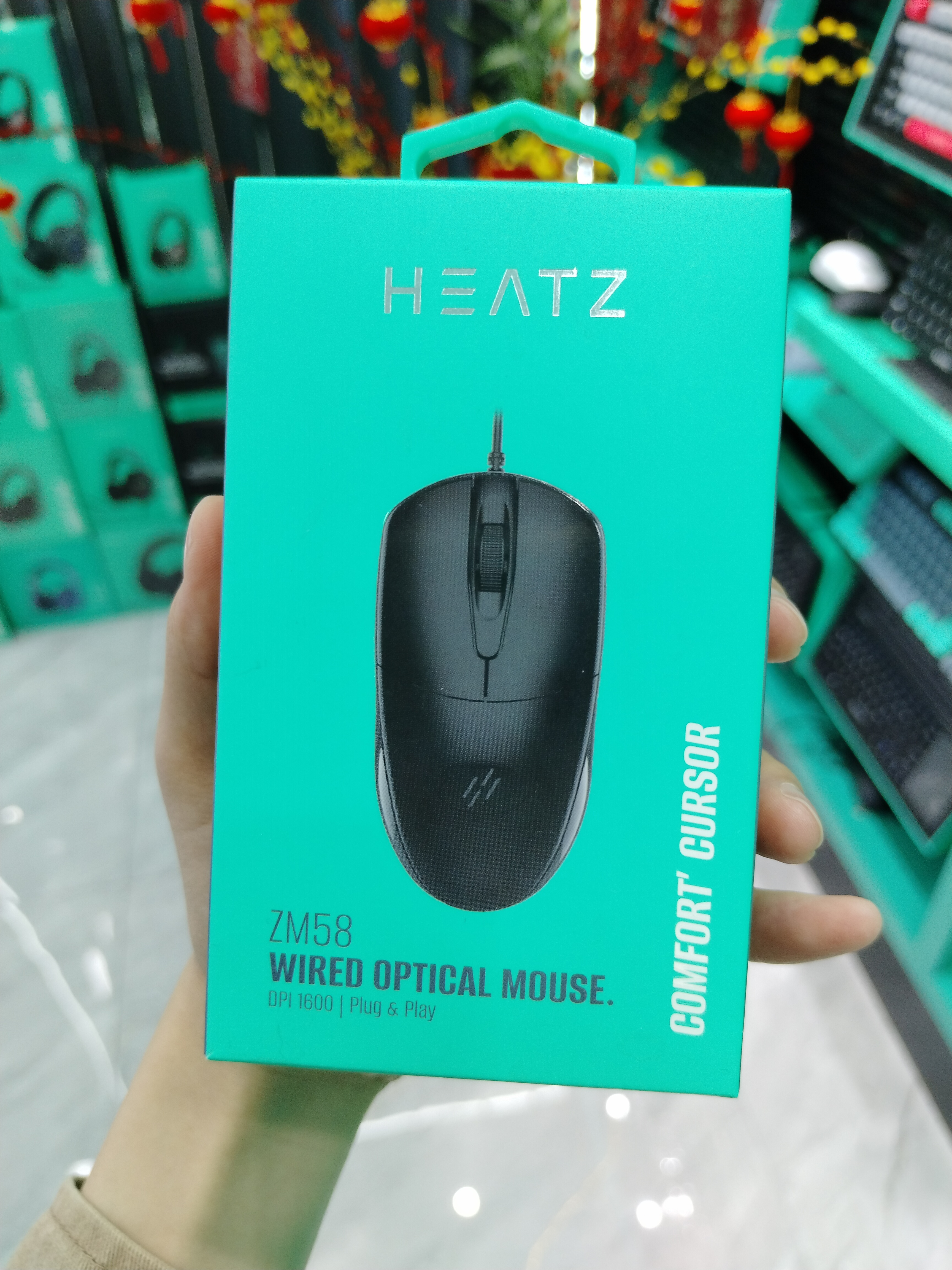 ZM58 Wired Mouse - 1600 DPI, Ergonomic Design for Mac