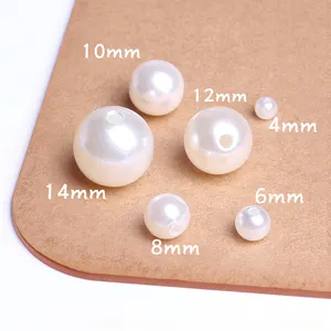 用于珠宝制作6/8/10/14毫米牛奶白色圆形珠子用于项链耳环手镯吊坠DIY配件