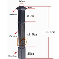 LD Poteau en métal et aluminium Colonne en aluminium Panneaux en fer forgé pour entrée extérieure Rampe d'escalier ou rampe de pont Décoration
