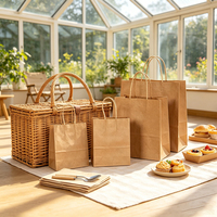 Sac d'emballage en papier kraft épais de haute qualité avec poignée en ruban, service d'impression personnalisé pour les cadeaux de mariage, les fournitures de fête, les vêtements