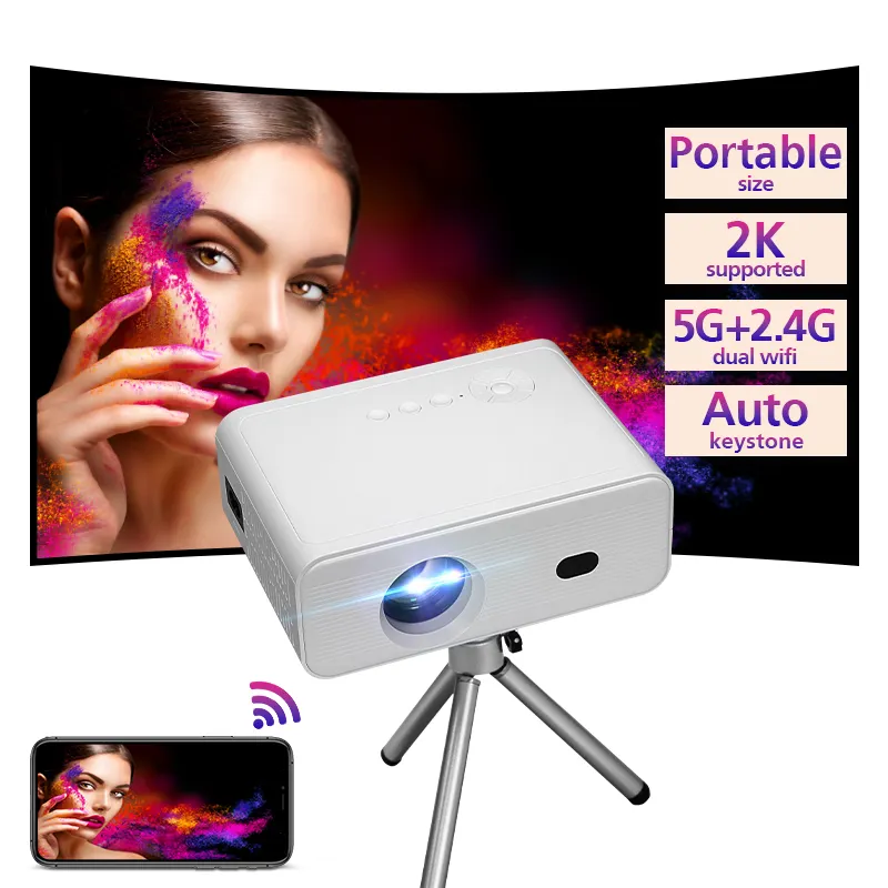 Hotack-Proyector portátil inteligente para cine en casa, miniproyectores LED LCD, WIFI, 4K, Full HD, inalámbrico, Bluetooth