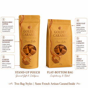Sachets Doypack Artisanaux Français avec Fenêtre, Refermables à Fermeture Éclair, Qualité Alimentaire, pour Bonbons et Gommes, Vente au Détail - Product Image 5