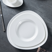 Tazón de Pasta de Porcelana Fina Blanca Comercial P&T, Plato Hondo de Borde Ancho, Platos para Servir, Tazón para Sopa para Hoteles y Restaurantes Profesionales