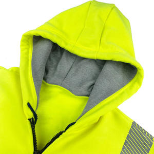 เสื้อฮู้ดมีซิปเต็มตัวสำหรับผู้ชายเสื้อวอร์มก่อสร้างเพื่อความปลอดภัยในฤดูหนาวเสื้อฮู้ดสะท้อนแสงสำหรับใส่ทำงานมองเห็นได้ชัดเจน - Product Image 4