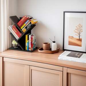 Estantería para Libros con Forma de Árbol, Estantería Pequeña de Madera de 3 Niveles y Mini Librería para Oficina, Hogar o <span class=keywords><strong>Escritorio</strong></span> Escolar - Product Image 5