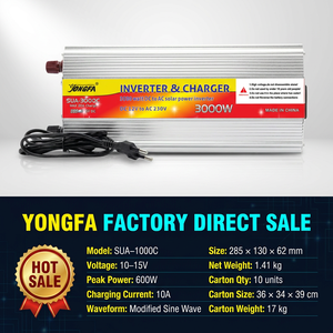 YONGFA <span class=keywords><strong>3000W</strong></span> 12V vers 220V Onduleur solaire à onde sinusoïdale modifiée simple AC 50/60Hz, Onduleur UPS tout-en-un - Product Image 2
