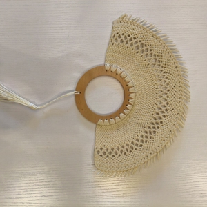 Kipas Tangan Anyaman Jerami Palem Buatan Tangan Abanico De Mano Suvenir Pernikahan Meksiko untuk Tamu, Hadiah Unik untuk Pengiring Pengantin - Product Image 5