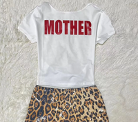 Nouveau ensemble 2 pièces pour femmes à la mode imprimé léopard haut court et au-dessus du genou Shorts Sexy Y2K Style décontracté maigre impression numérique