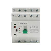 Commutateur de transfert automatique triphasé PC double alimentation 220V 380V sur rail 4P 80A 63A 32A, commutation à niveau de millisecondes en cas de panne de courant