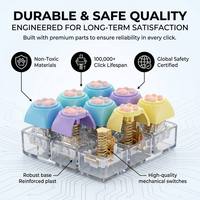 Wholesale Rubber Silicone 1-9 Keys Kawaii Cat Paw Mechanical Switch Keyboard Clicker Fidget Clicker Toy Keychain Portable ASMR