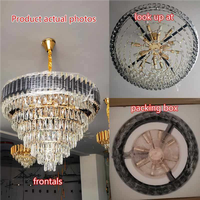 Magnifique Lustre de Plafond en Cristal et Fer Doré TOGETHER, Pendentif Luxueux pour Hôtel