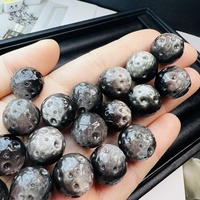 Vente en gros de sphères de lune en obsidienne dorée et argentée de haute qualité de 15 mm pour la fabrication de bijoux, de pendentifs et de bracelets DIY