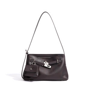 Bolso de Hombro de Moda para Mujer, de Cuero Auténtico, Estilo Vintage, con una Sola Correa, Cierre de Cremallera y Múltiples Bolsillos - Product Image 2