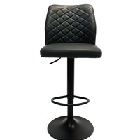 Tabouret de bar moderne en cuir gris foncé à motif losanges, réglable, rotatif, confortable et élégant, nouveau mobilier de bar ergonomique