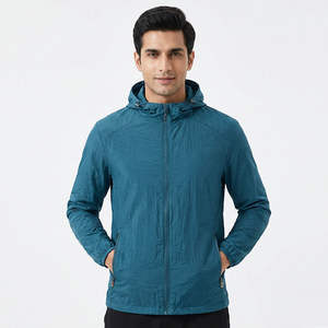 Outdoor Quick Dry Sun-protective Breathable Thin <b>Jacket</b> <b>Men</b> Hiking Fishing <b>Cycling</b> Hooded Gym Sport Windbreaker - Product Image 1