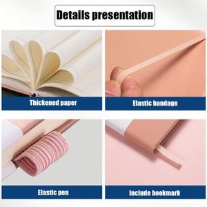 Custom <b>A5</b> A6 Elastic Strap Pu Journal Diary Notebook Printed Brand Logo Diary <b>Notepad</b> Note Book Wholesale PU Leather Notebook - Product Image 3
