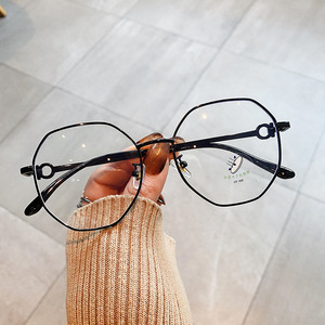 Monture de lunettes Qianai en métal irrégulier, octogonale, anti-UV et anti-lumière bleue, réglable pour femmes, monture complète, verres en acétate. - Product Image 5