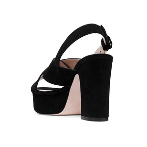 2020 mode bloc noir heell sandale <span class=keywords><strong>compensée</strong></span> femmes <span class=keywords><strong>plateforme</strong></span> sandales femmes chaussures avec boucle en métal - Product Image 5