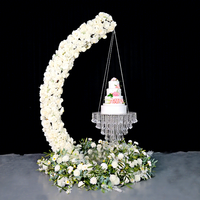 Arche florale en métal pour présentation de gâteaux, cadre de toile de fond, décoration pour mariage et fête d'anniversaire