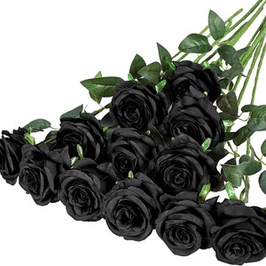 ดอกกุหลาบผ้าไหมเทียมสีแดงคุณภาพสูง 50 ซม. สำหรับตกแต่งงานแต่งงานและบ้าน ก้านเดี่ยว ดอกไม้ปลอม - Product Image 5