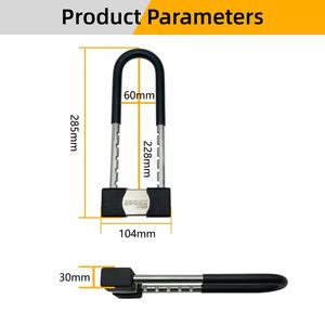 Meilleurs choix : Cadenas en <span class=keywords><strong>U</strong></span> pour moto, étanche, antirouille et <span class=keywords><strong>antivol</strong></span>, cadenas professionnel, accessoires pour moto - Product Image 2