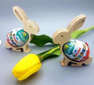 <strong>EASTER</strong> WOODEN BUNNY <strong>KINDER</strong> <strong>EGG</strong> HOLDER DECORATION HAPPY <strong>EASTER</strong> RABBIT <strong>EGG</strong> HOLDER - Product Image 2