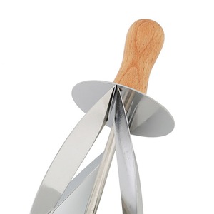 XR, venta al por mayor, herramientas para hornear <span class=keywords><strong>y</strong></span> <span class=keywords><strong>repostería</strong></span>, mango de madera de acero inoxidable, horno, mantequilla, pan, croissant, Manuel, cortador de rodillos, rebanador - Product Image 6