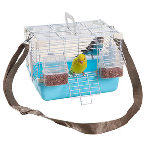 Huis- en buitengebruik, kleine metalen vogelkooi, reisbaar, draagbaar, papegaaienkooi met voederbak voor pauw, tijgerhuid. - Product Image 1