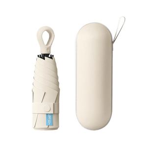 Parapluie pliable de poche à 5 plis avec fermeture à pression, couleur macaron, double usage soleil et pluie, ultra léger et portable - Product Image 4