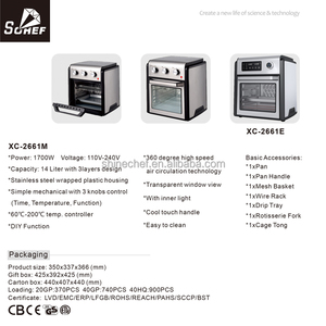 Bàn Đối Lưu Lò Nướng Bánh Mì Lò Nướng Không Khí Kỹ Thuật Số Điện 14L 1800W Với Không Dầu - Product Image 5