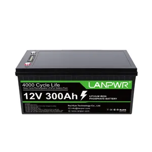 12V 300Ah LANPWR LifePO4 Deep Cycle Batterie 12V Lithium eisen phosphat Batterien 300Ah BMS Control 12V
