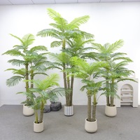 Künstliche Mehrstamm-Kokospalme für Innen- und Außendekoration, Tropischer Kunstbaum, Bonsai-Ornament, Großformatige Simulierte Grüne PE-Pflanze
