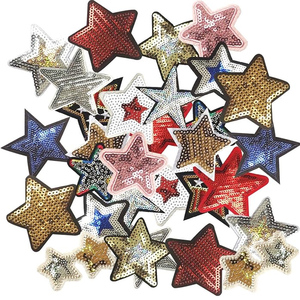 للبيع بالجملة مكواة رقعة مزينة بالترتر بنجمة لامعة ملونة على رقعات نجمة بترتر لأكياس الملابس والقبعات - Product Image 5