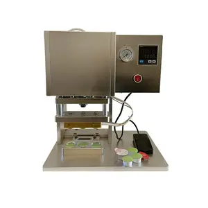 Cosmetic eyes face mask plastic jelly cup pneumatic heat wrapping sealer mini aluminum foil heating sealing machine