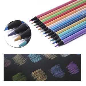 Custom 7 Inch 12 Color Quality Pencils Metallic Lead Sketch Drawing Pencil Set With Box For School And Office